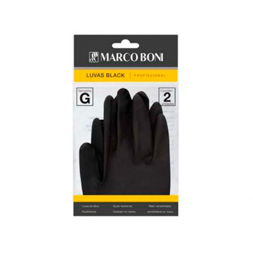 Luva Látex Marco Boni Black Profissional - 1 Par Tam. G - Health