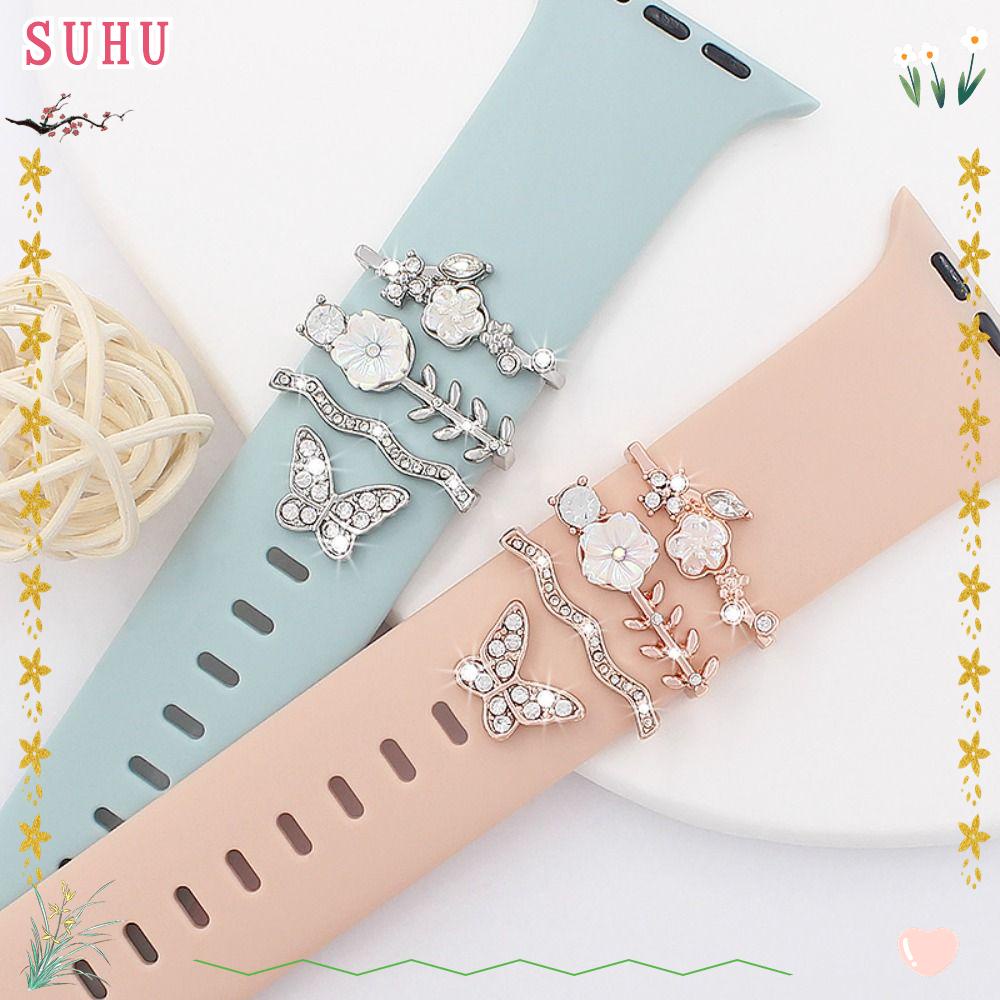 SUHU Strap Anel Decorativo , Pulseira De Relógio Diamante , Acessórios De Decoração De Jóias Fashion Metal Charms for Watch Band em Oferta na Shopee