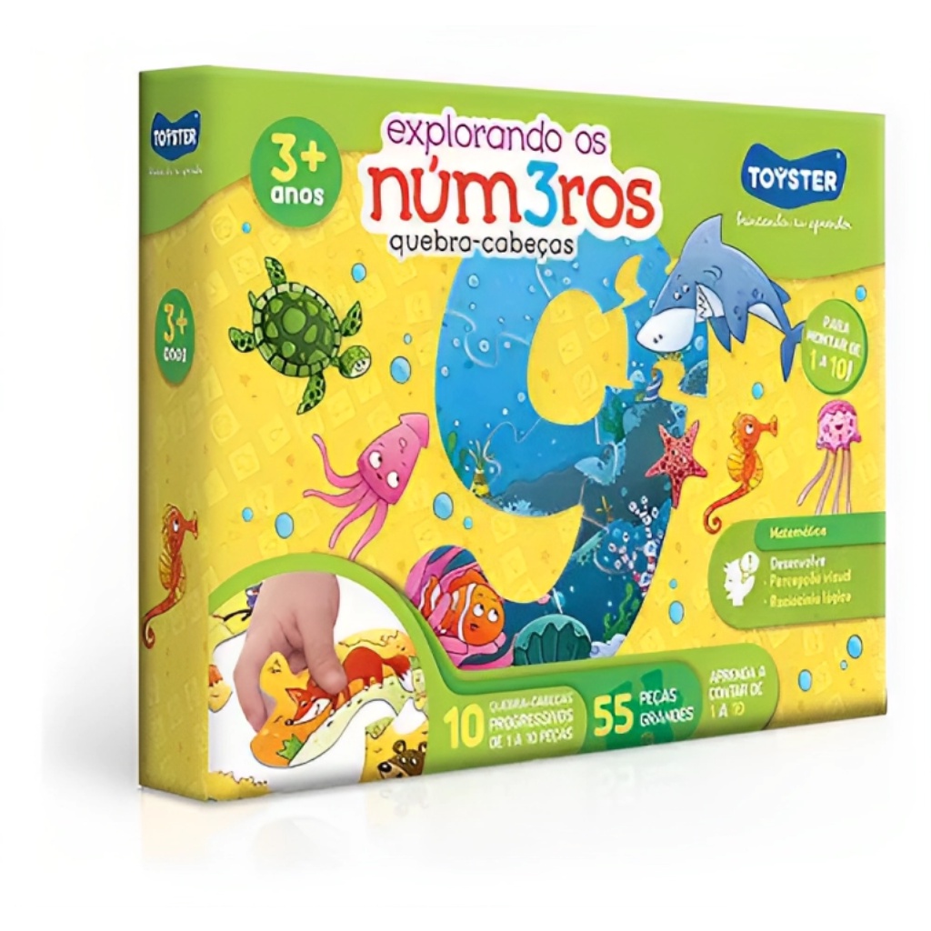 Jogo Quebra-Cabeça Explorando Os Números 55 Peças 003161 - Toyster em Oferta na Shopee