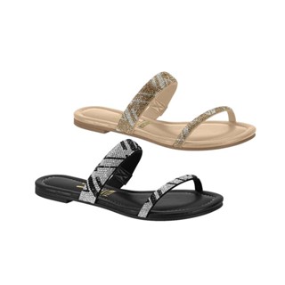Chinelo Rasteira Flat Pedraria Strass Feminino Vizzano 6235.1189