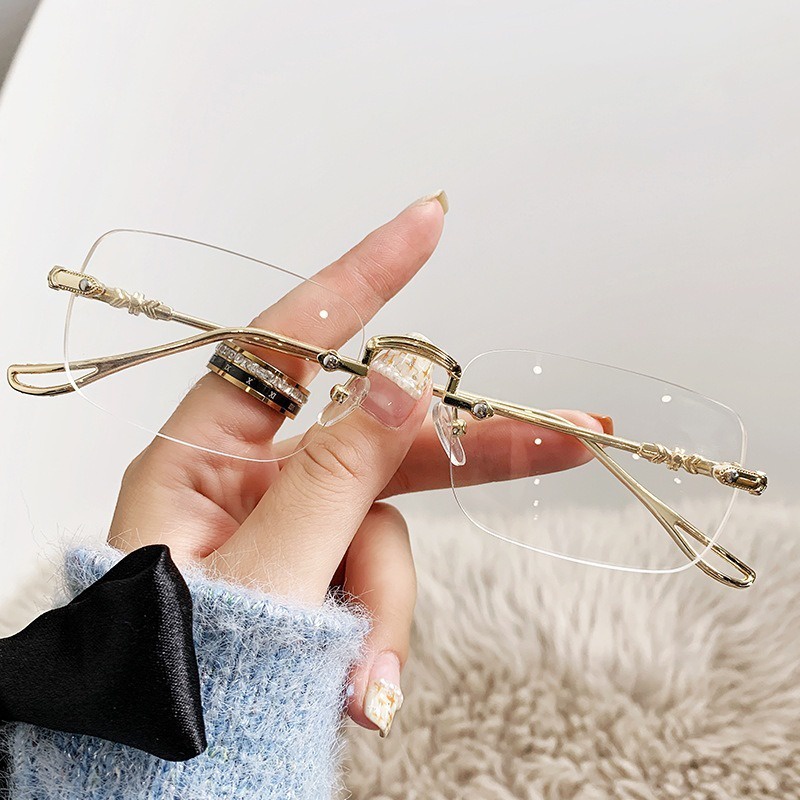 Óculos Anti-Luz Azul , Armação De Metal Leve Sem Aro Para Mulheres E Homens em Oferta na Shopee