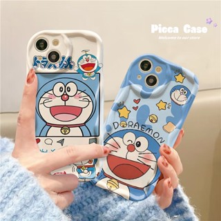 Caixa De Casais Doraemon Azul Para Redmi 12C 12 9A 10C A1 10A A2 9 9C 10 9T Nota 12 8 11s 10 9 11 10s Pro Max Poco X5 M3 Mi 11 12 Lite 3D Borda Curva Ondulada Estojo Tpu
