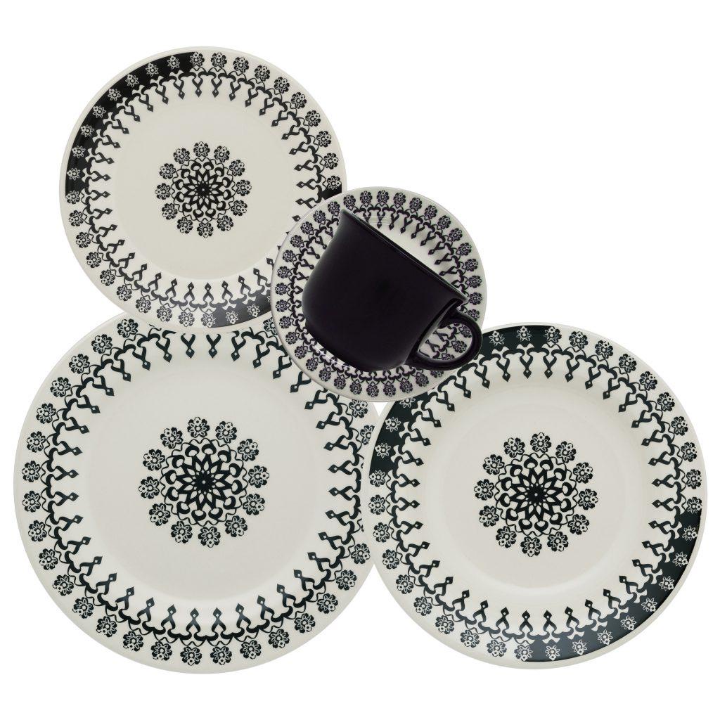 Jogo de Jantar 20 Peças Cerâmica Chá Folk Biona em Oferta na Shopee