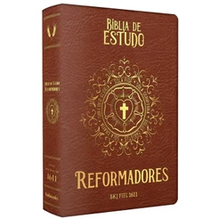 Bíblia de Estudo Reformadores | KJF | Letra Normal | Capa Luxo Marrom