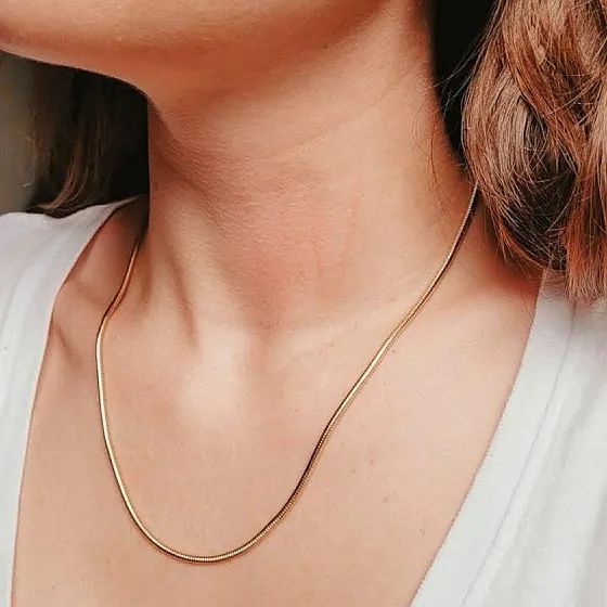 Gargantilha Colar cordão rabo de rato aço inox dourado Feminina em Oferta na Shopee