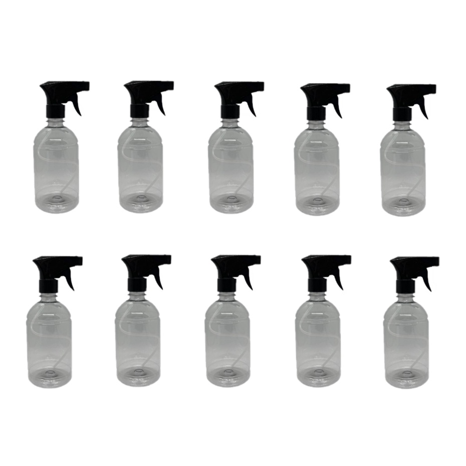 Kit 10 Frasco Pulverizador / Borrifador 500ml - PRETO