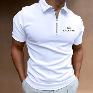 Camisa de manga curta masculina da marca Lacoste Summer Sports Casual 2024 Novo Estilo Camisa de manga curta masculina