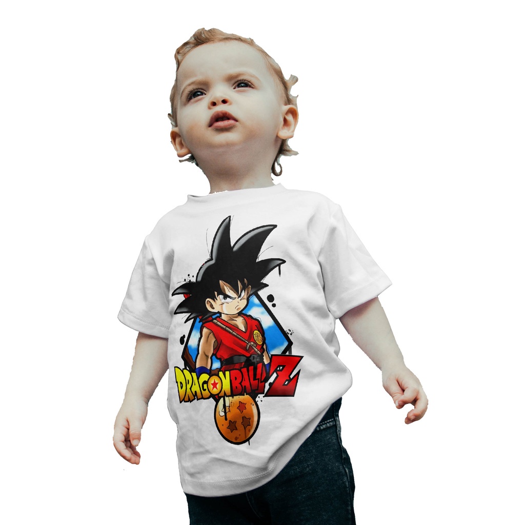 Camisa Infantil Camiseta Dragon Ball Z Anime Esferas Goku