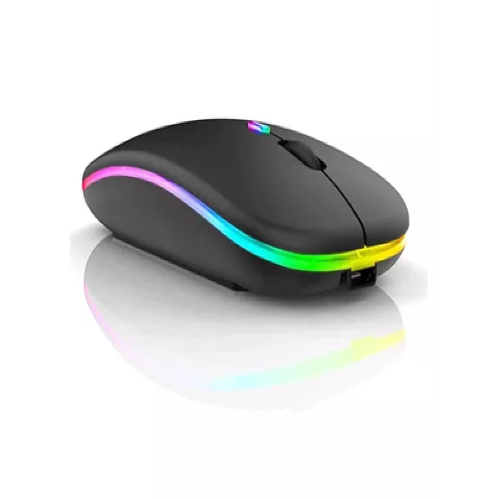 Mouse Wireless Sem Fio Led Rgb Colorido 2.4 Ghz