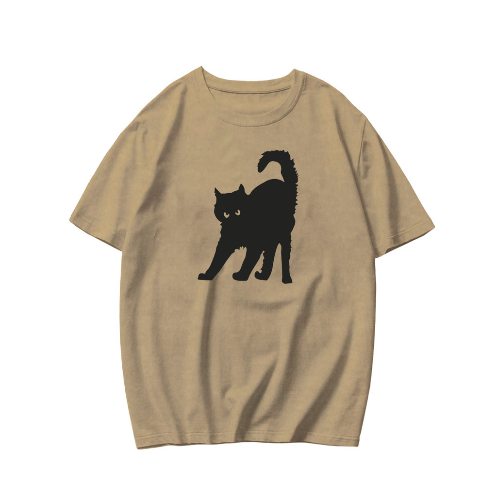 Camiseta Personalizado Oversized Unissex Colorido Moderno Abstrato Gato Despojada Confortável Casual