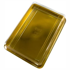 Caixa Retangular Grande - Dourado - 22x15,5cm - Cód. 14370 - 10 unidades - BWB - Rizzo