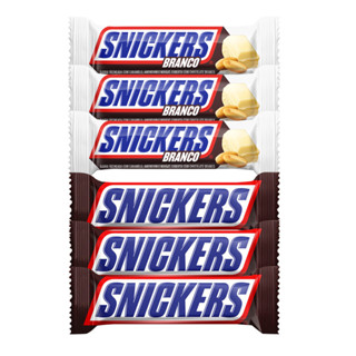 Kit Chocolate Snickers Original 45g e Branco 42g 6 Unidades em Oferta na Shopee