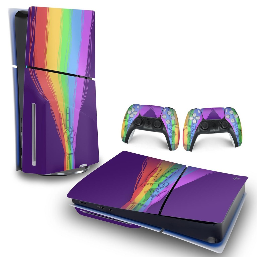 Skin PS5 Slim Adesivo Horizontal - Rainbow Colors Colorido