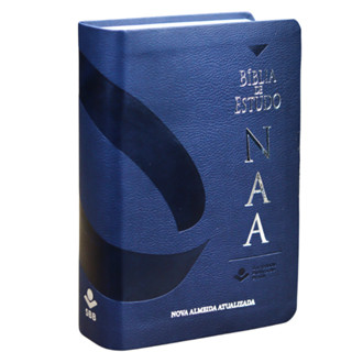Bíblia De Estudo | Naa | Tamanho Portátil | Capa Luxo Azul em Oferta na Shopee