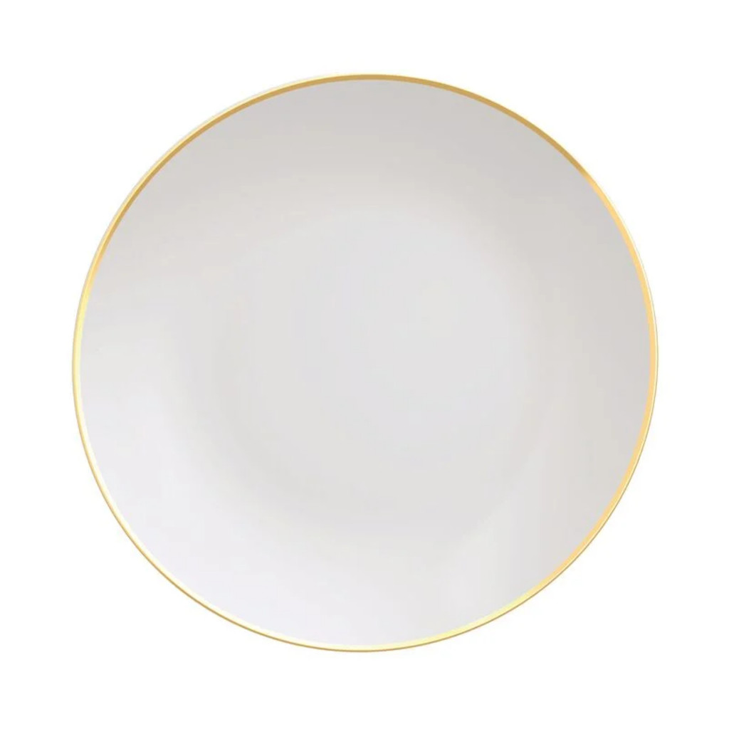 Prato Raso 28cm Porcelana Tramontina Anna Borda Dourada Jantar Refeição	 em Oferta na Shopee
