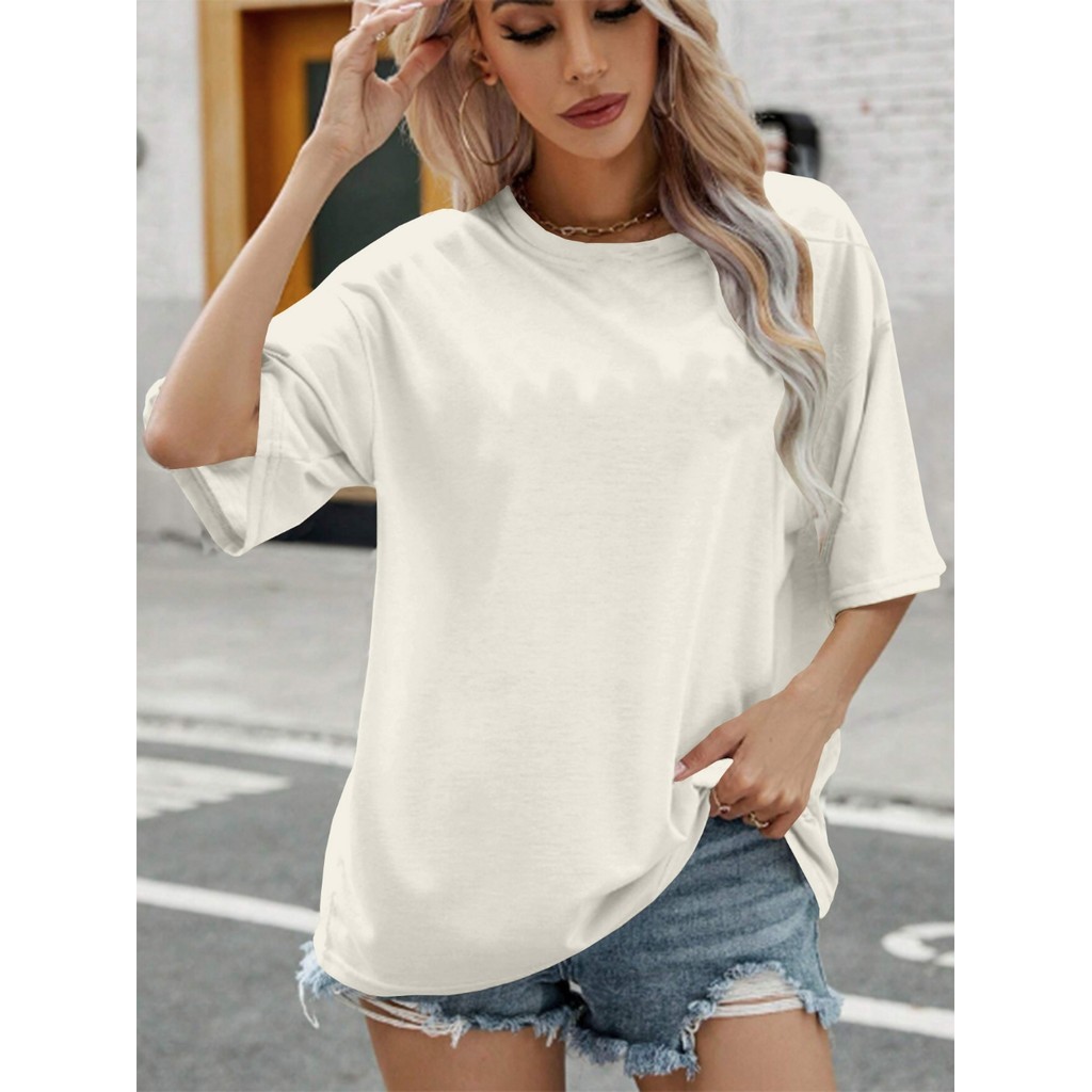 Camiseta Oversized Estilosa Confortável Lisa T Shirt Básica Confortável Macio Camisa Simples Blusa
