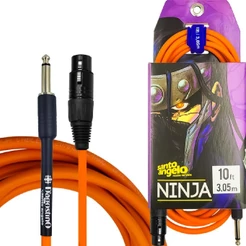 Cabo para Microfone 3,05 Metros 10 ft Laranja DAgostino by Santo Angelo Ninja P10 x Xlr Femea