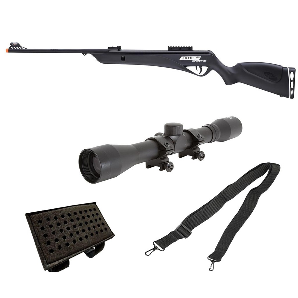 Carabina de Pressão Jade Pro Nitro Preta 5.5mm - CBC + Luneta 4x32 + Bandoleira + Porta Chumbo em Oferta na Shopee