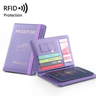 Nova Capa De Passaporte RFID PU Tampa Multifuncional Contas Multifuncionais Organizadores De Bilhetes Aéreos Acessórios De Viagem Posições De Cartões Múltiplas Mulheres ID Homem Clip De Crédito Porta -