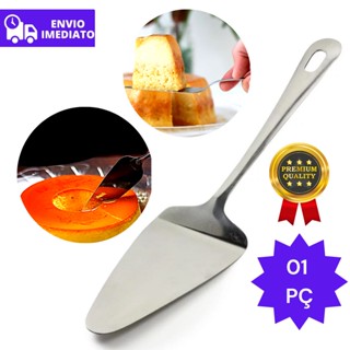 Espátula para Cortar Bolo Torta e Pães de Aço Inox Multiuso Universal 24Cm