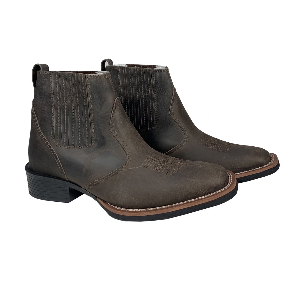 Bota Country Masculina Bico Quadrado Cano Curto Texas Rodeo