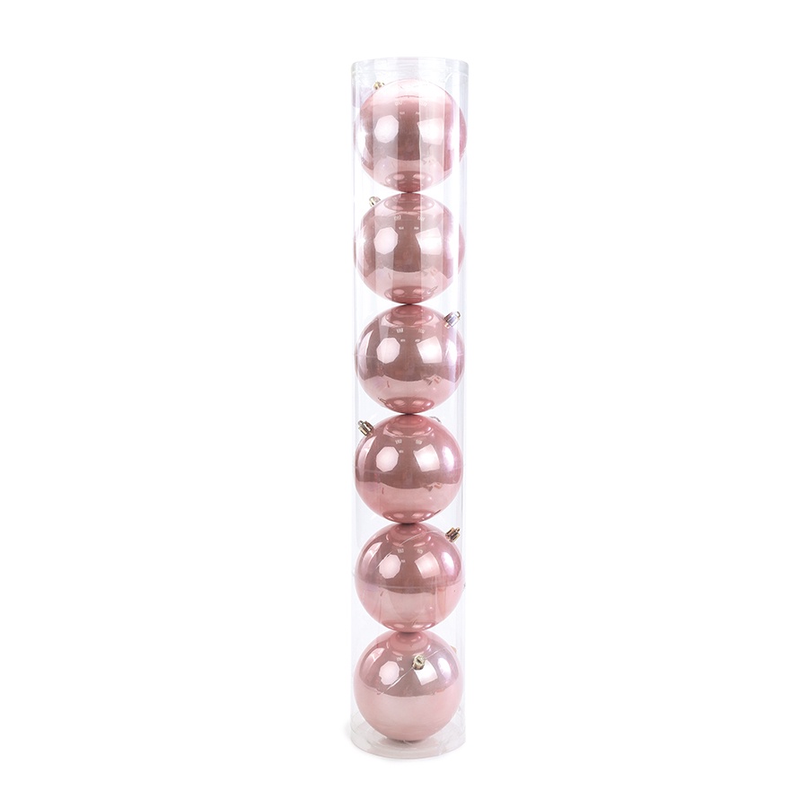 Bola de Natal em Tubo - Perolado Rose Gold - 10cm - 6 unidades - Cromus - Rizzo em Oferta na Shopee