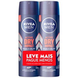 Kit Desodorante Aerosol Nivea Dry Impact Masculino150ml - 2 Unidades