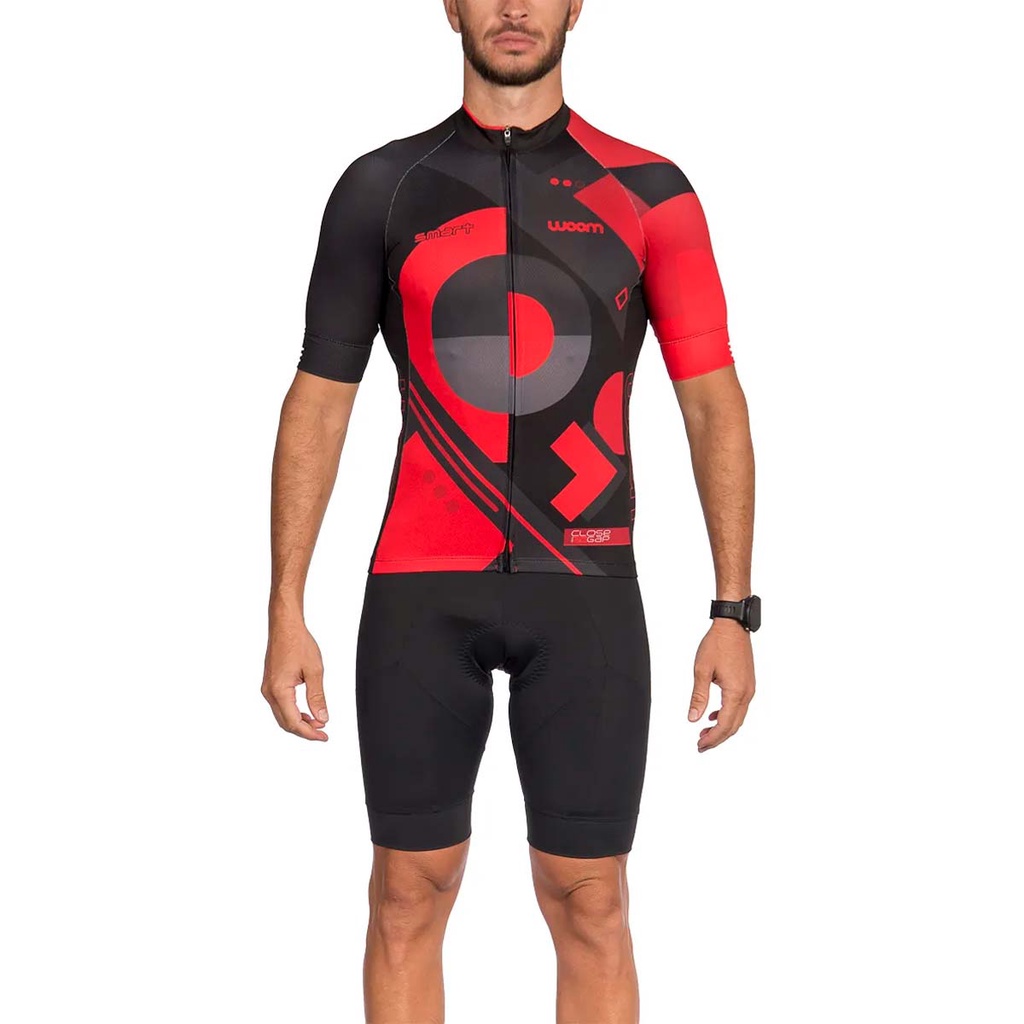 Camisa Woom Masculina Smart Slide Red Vermelha Ciclismo Ciclista Proteção UV Bike Bicicleta Camiseta Esportiva Manga Curta