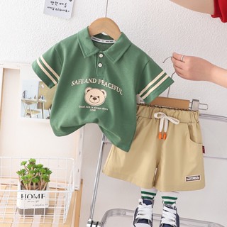 top Infantil + Calça Conjunto De 2 Peças , Camiseta De Manga Curta De Verão Para Meninos , Roupas De Bebê Crianças
