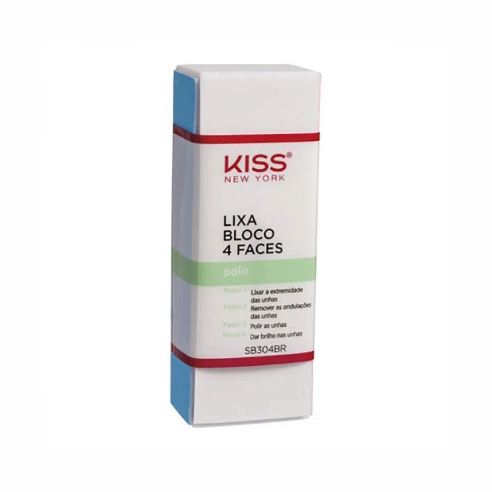 Lixa Polidora Para Unhas Kiss Bloco 4 Faces