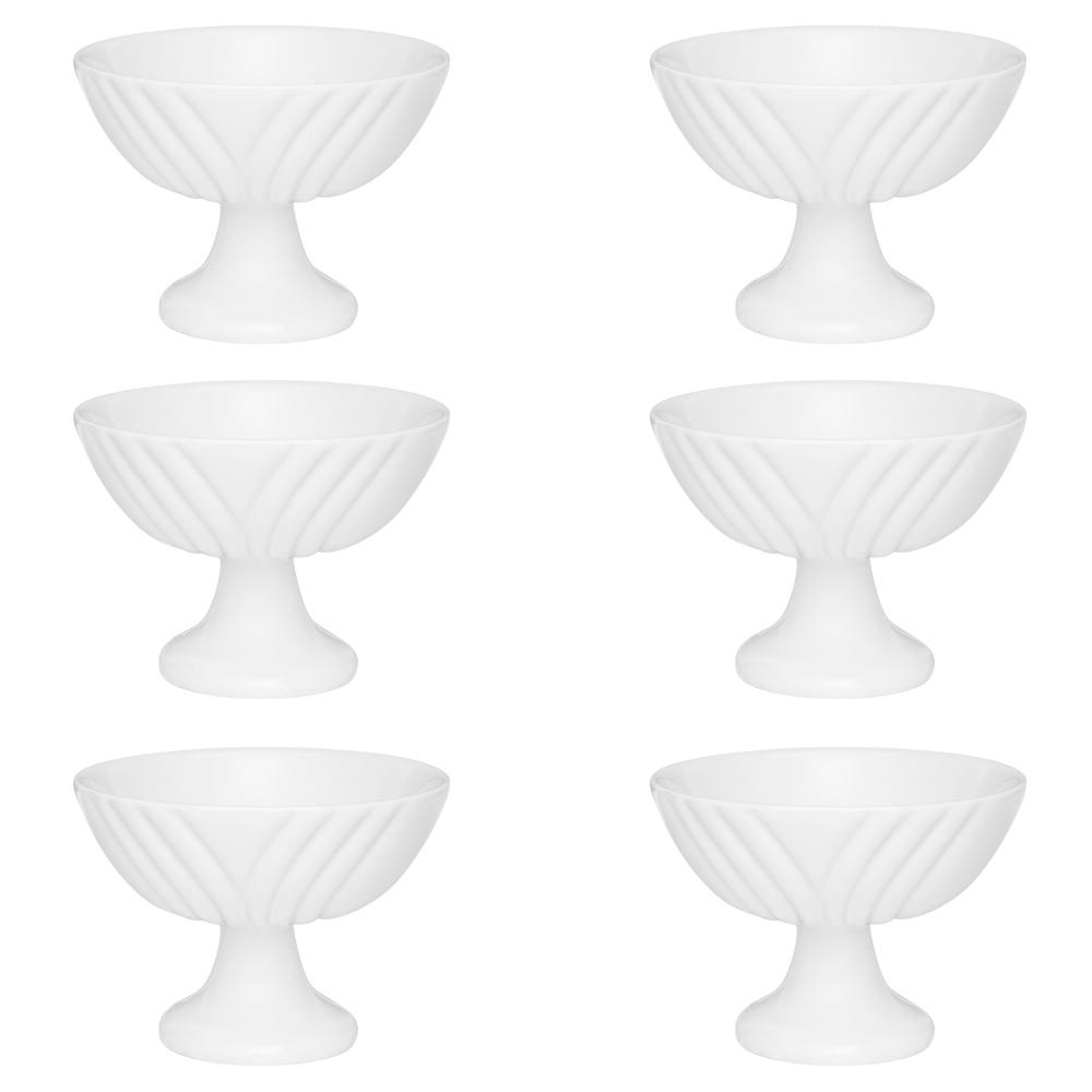 Jogo com 6 Taças de Sobremesa Oxford Soleil White