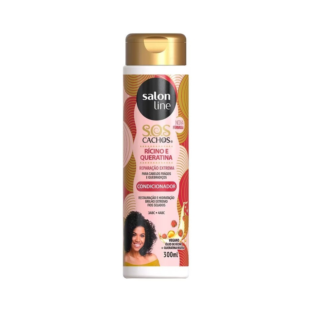 Condicionador Salon Line Sos Ricino E Queratina 300Ml - Beauty