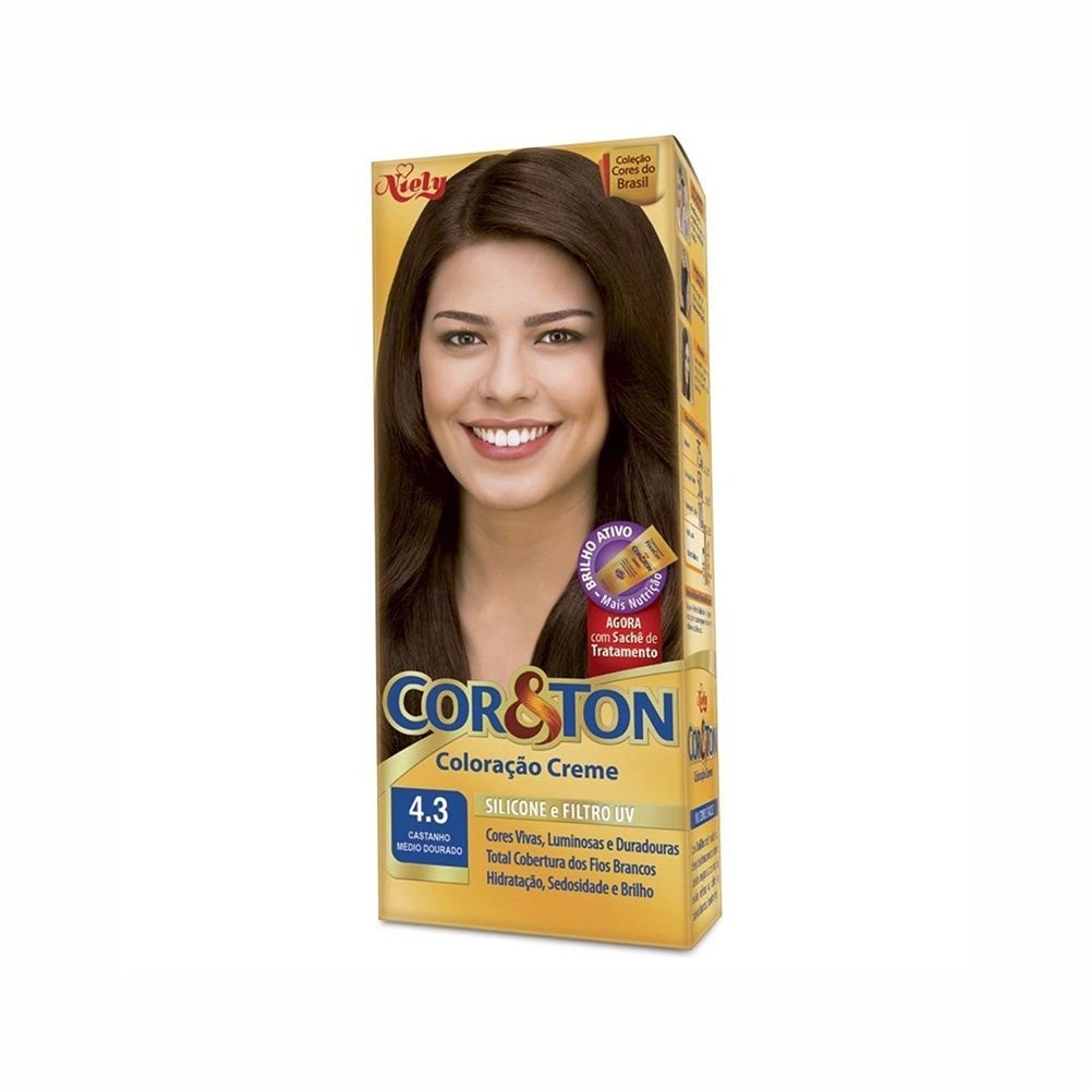 Tintura Cor & Ton 4.3 Castanho Médio Dourado