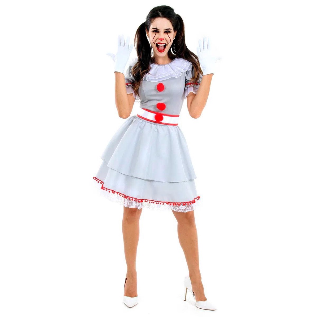 Fantasia de Palhaço It Feminina Adulta de Halloween em Oferta na Shopee