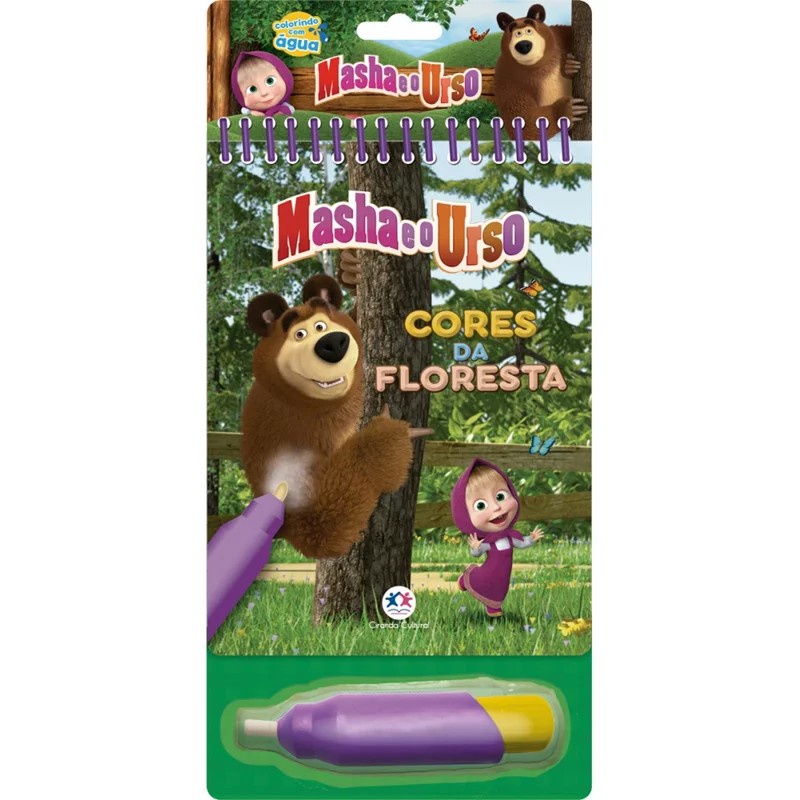 Colorindo com Água - Masha e o Urso - Cores da Floresta