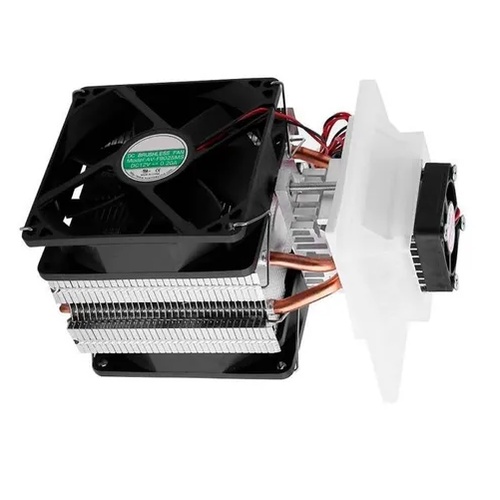 Dissipador Termoelétrico Radiador Duplo Cooler Serpentina Em Cobre Encaixe P/ Painel, Alim. 12 Vdc Pot 72 Watts 6A (K6)