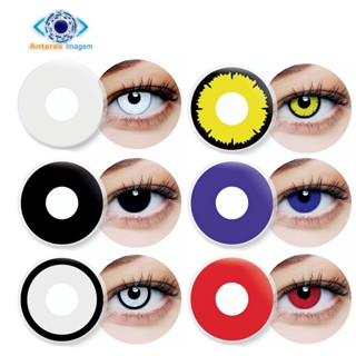 Lente Contato Colorida Cosplay Halloween Fantasia Uso Bi Mensal