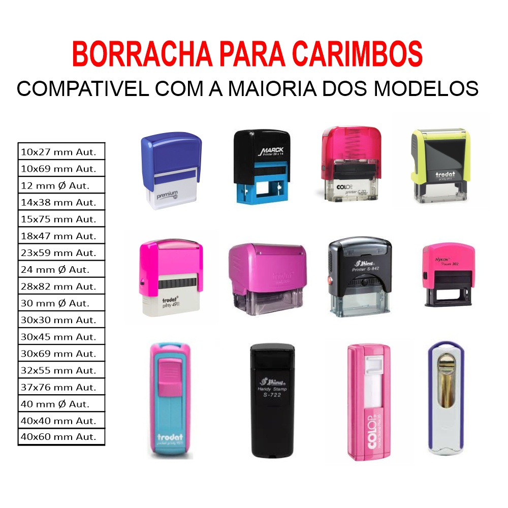 Borracha para Carimbo (troca De Dizeres) Vários Tamanhos - Gravação a Laser em Oferta na Shopee