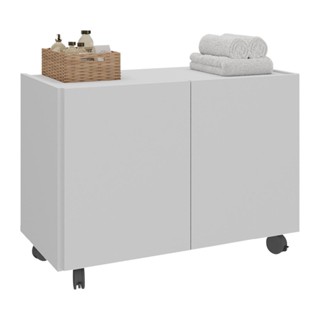 Gabinete Armário de Banheiro 62,5cm com Rodízios 2 Portas Multimóveis MP5043