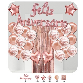 Balões decorativos para festa Kit 26peças 12" 18" Para Festas e Aniversários M1004-ROSA/OURO em Oferta na Shopee