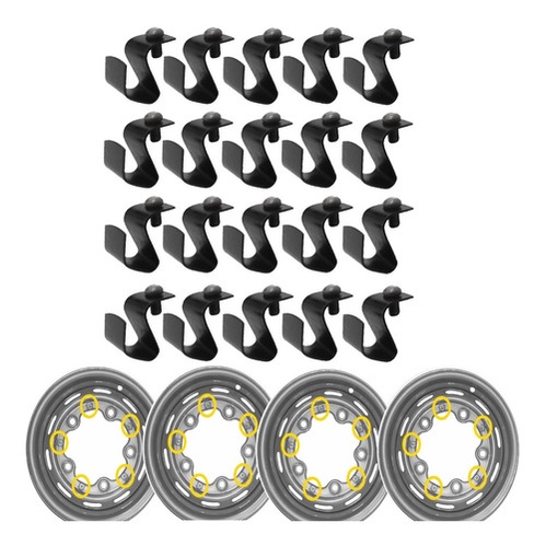 Jogo ( 20 Pecas ) Grampo Fixacao Calota Roda 5 Furos Fusca em Oferta na Shopee