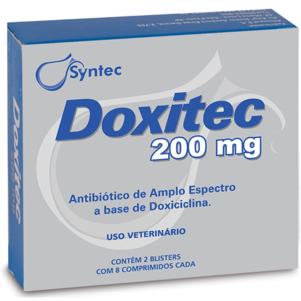 Comprimidos Doxitec 200mg Para Cães/Gatos Syntec em Oferta na Shopee