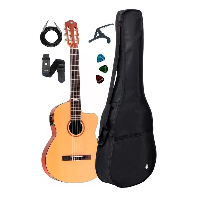 Violao Strinberg Sc200c Ns Natural Fosco Kit Capa Acessorios