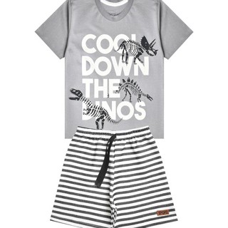 Conjunto Infantil Menino Cool Down The Dinos Cinza