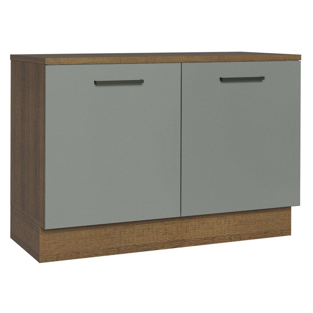 Balcão de Pia Cozinha 2 Portas (Com Tampo) Rustic/Cinza Agata Madesa em Oferta na Shopee