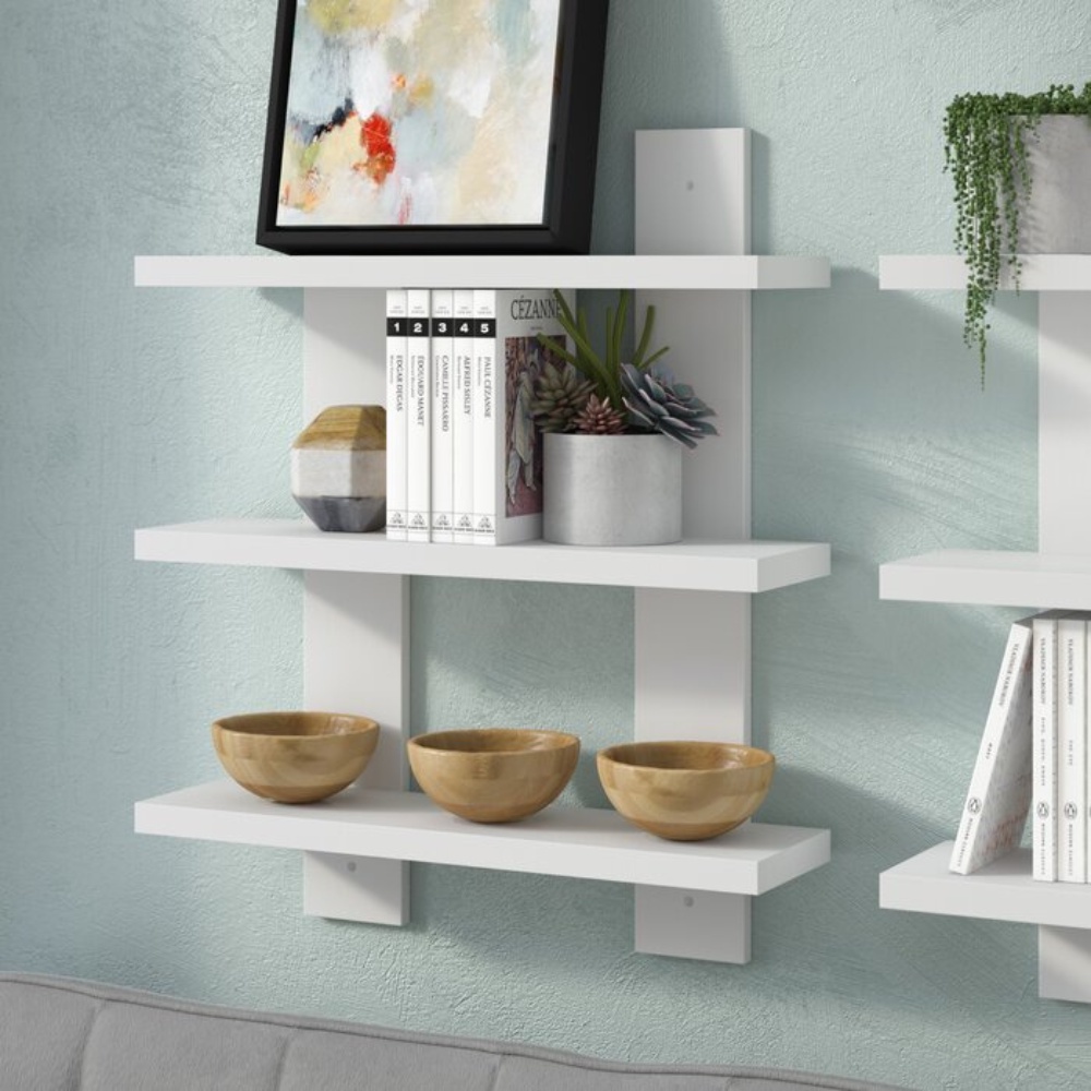 CONJUNTO NICHO 3 PRATILEIRA DECORATIVA MDF 50X50CM BRANCO NICHO ESTANTE ORGANIZADOR CUBO PRATELEIRA ARMARIO MULTIUSO