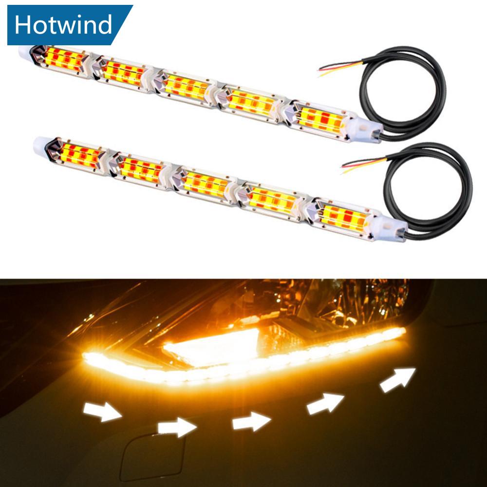 HW 1Pc Carro DRL Fita LED De Iluminação Diurna Contínua Flexível À Prova D'água Para Faróis Luzes Decorativas De Condução D1K7