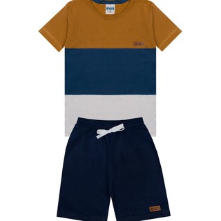 Conjunto Infantil Menino Tricolor Marrom
