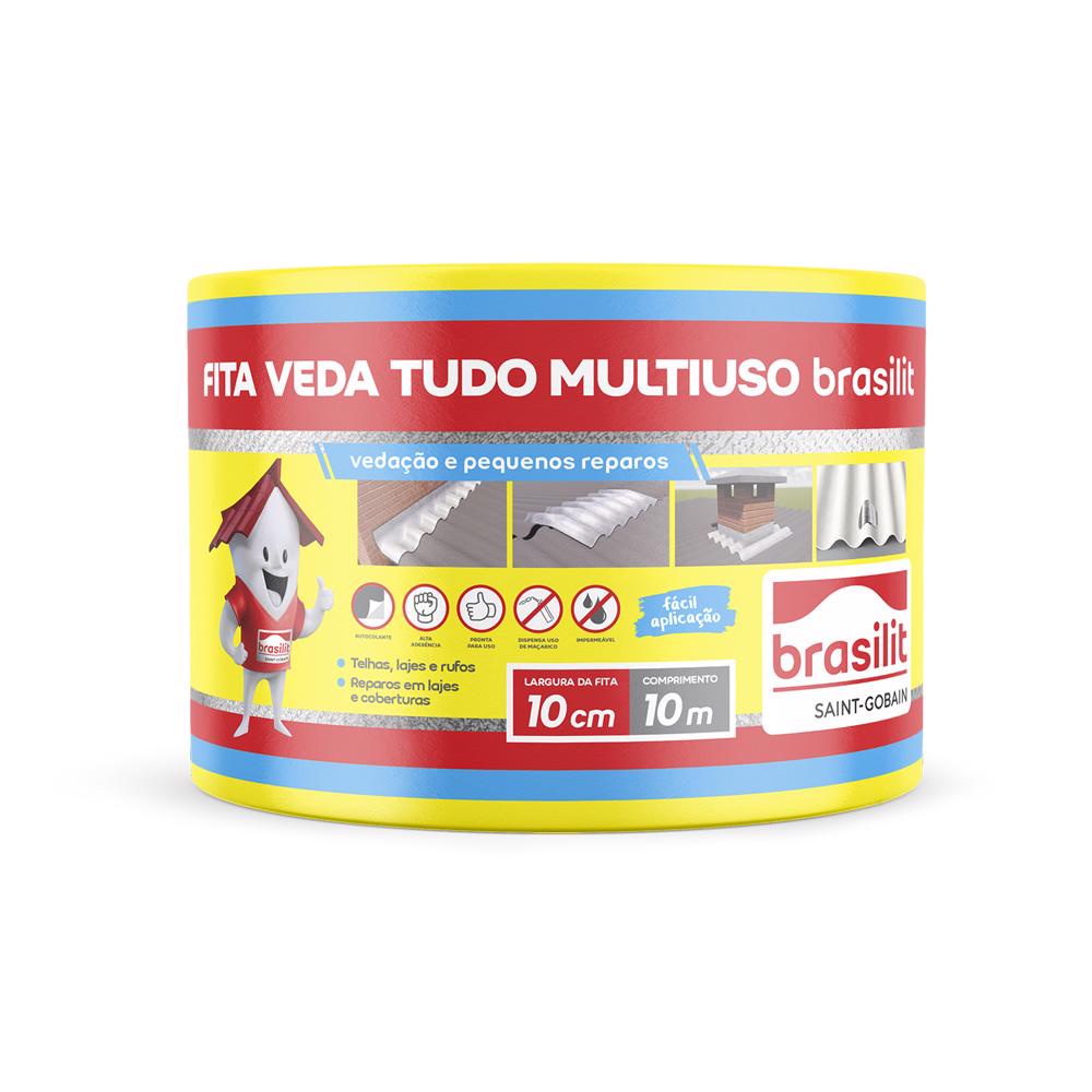 Fita Veda Tudo Multiuso de Alumínio 10cm x 10m - Brasilit
