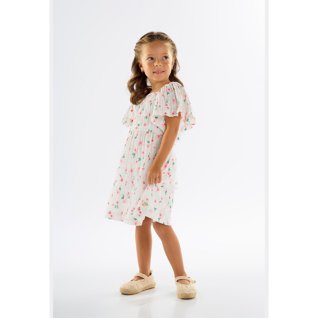 Vestido Infantil Floral em Algodão e Elastano Up Baby em Oferta na Shopee